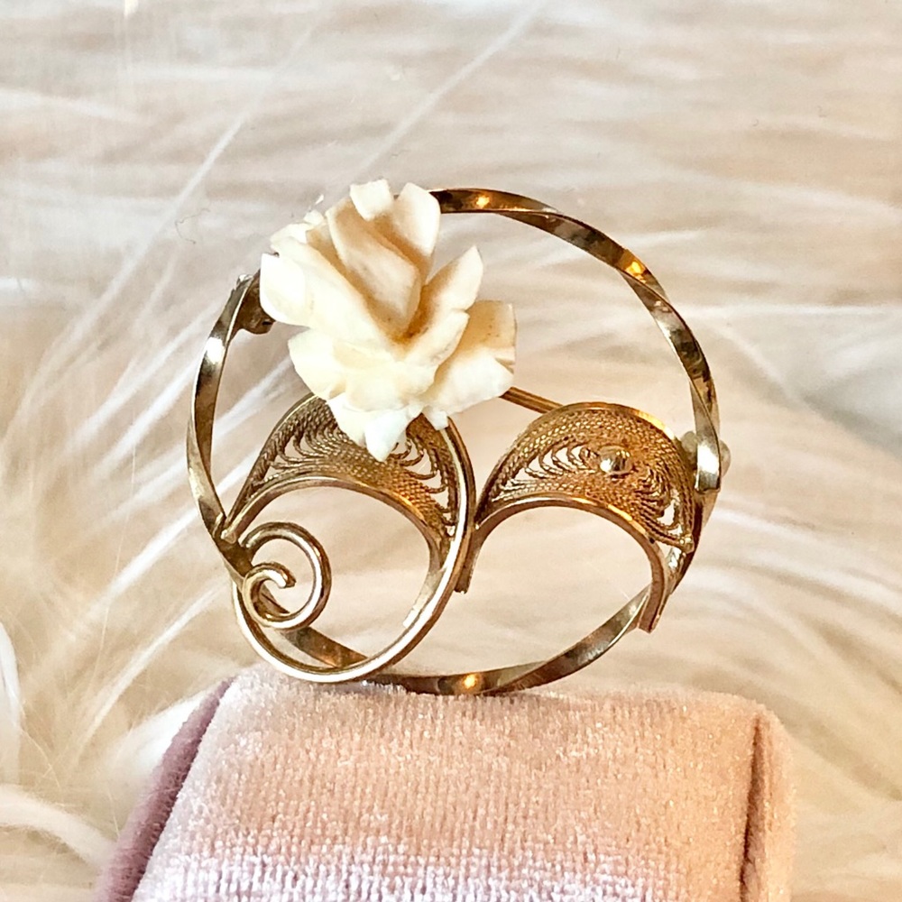 Vintage Karen Lynne 12k gold filled flower pin